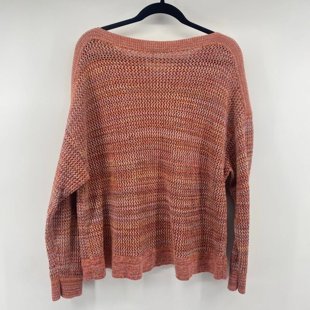 Old Navy Sweater Womens 2X Warm Multi Space Dye Cotton Modern Boatneck